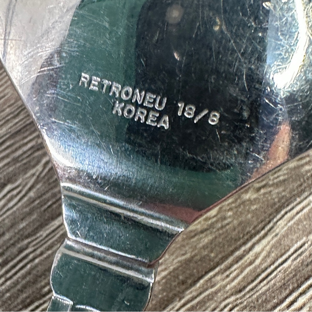 ROYALE Large / Casserole Serving Spoon & Slotted Spoon Retroneu 18/8 Korea - Picture 4 of 4